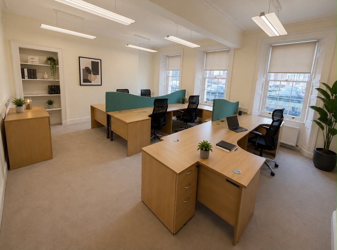 A large private office for a team of up to six people